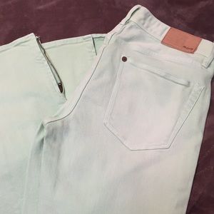 EEUC Madewell Mint Green Garment Dyed Jeans, 28